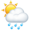 Sun Behind Rain Cloud emoji on Apple